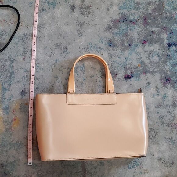 La Marthe Tan Tote Bag with Lucite Plastic Handles - Picture 14 of 14